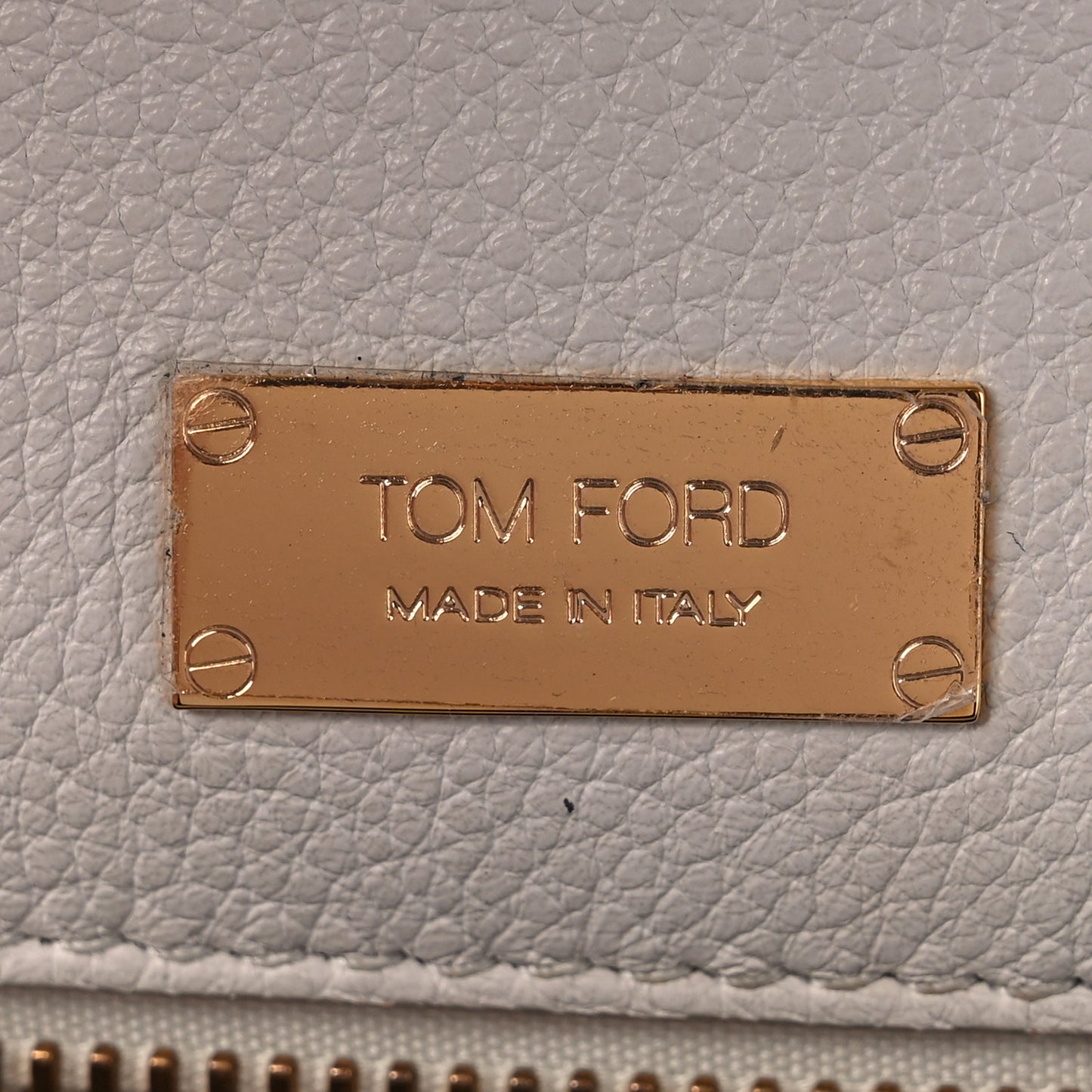 Grained Calfskin Tara Chain Shoulder Bag White