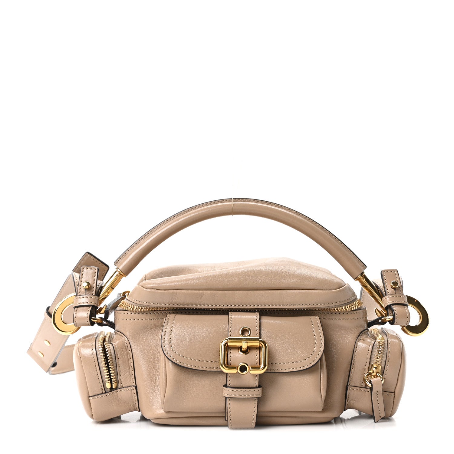 Chloe Shiny Buffalo Small Double Carry Camera Bag Mushroom 1 of 10