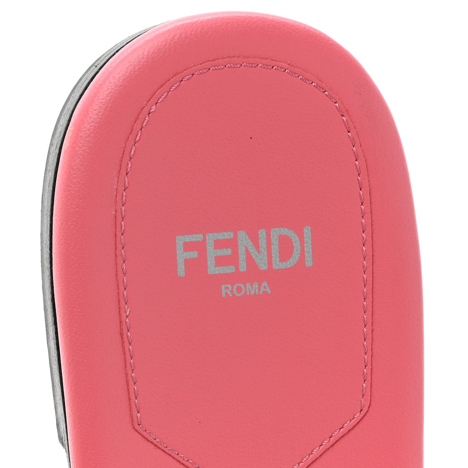 Fendi Vitello Cuoio Baguette Flat Slide Sandals 38 Pink Dalia 8 of 9