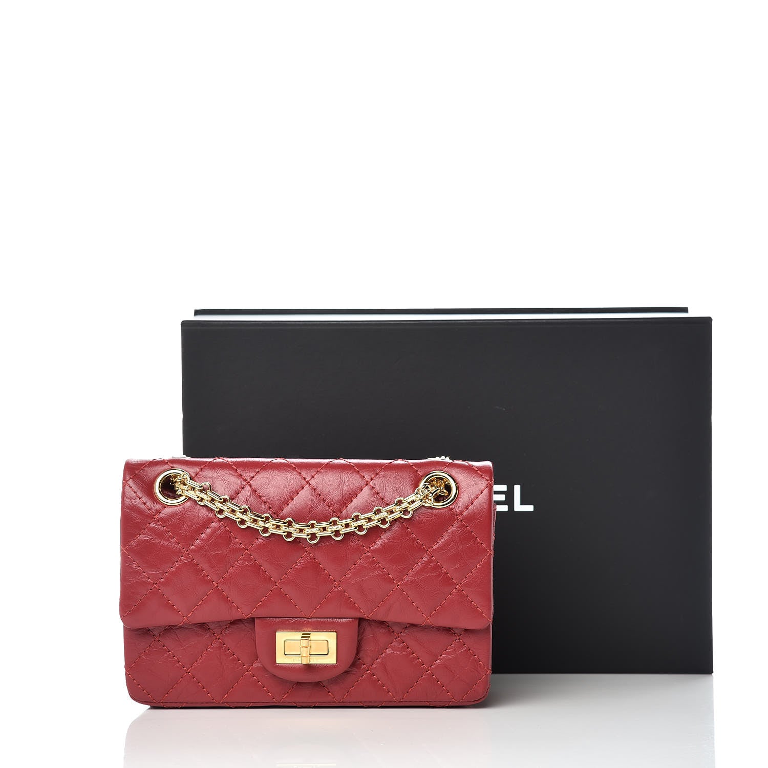 Chanel Aged Calfskin Quilted 2.55 Reissue Mini Flap Red 10 of 10