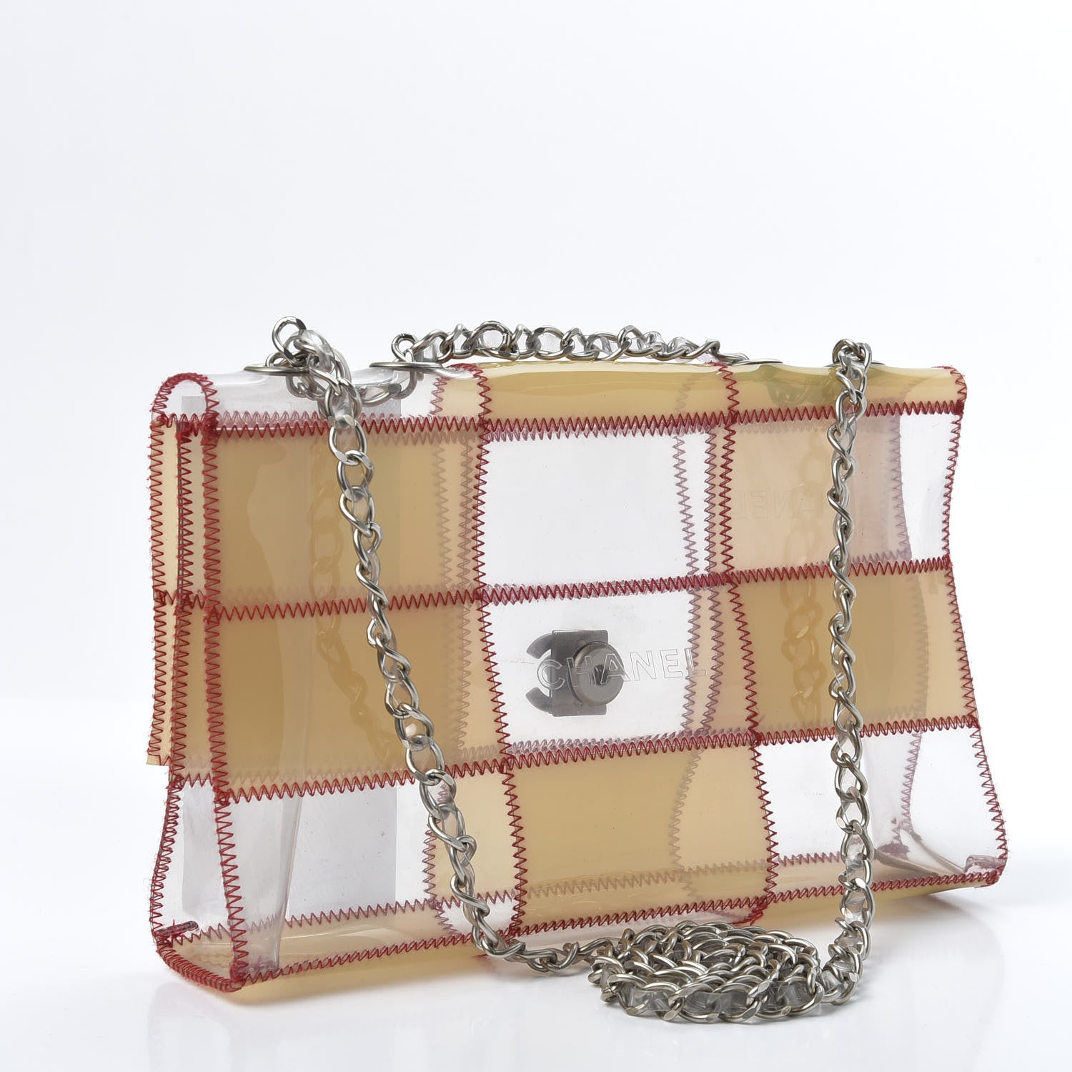 Chanel PVC Stitched Flap Beige Pink 2 of 10