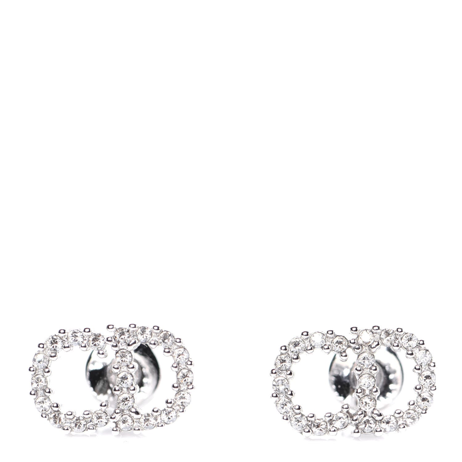 Christian Dior Crystal Clair D Lune Earrings Silver 2 of 6