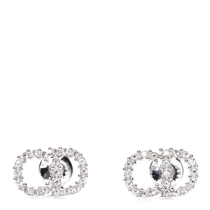 Christian Dior Crystal Clair D Lune Earrings Silver 2 of 6