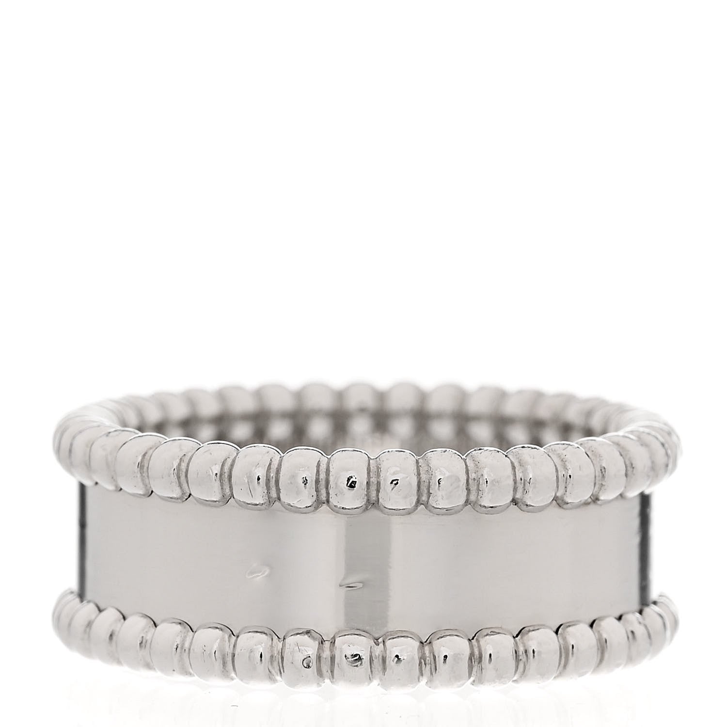 Van Cleef & Arpels 18K White Gold Perlee Signature Ring 53 6.5 3 of 8