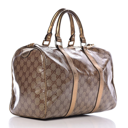 Gucci Crystal Monogram Medium Joy Boston Gold 3 of 15