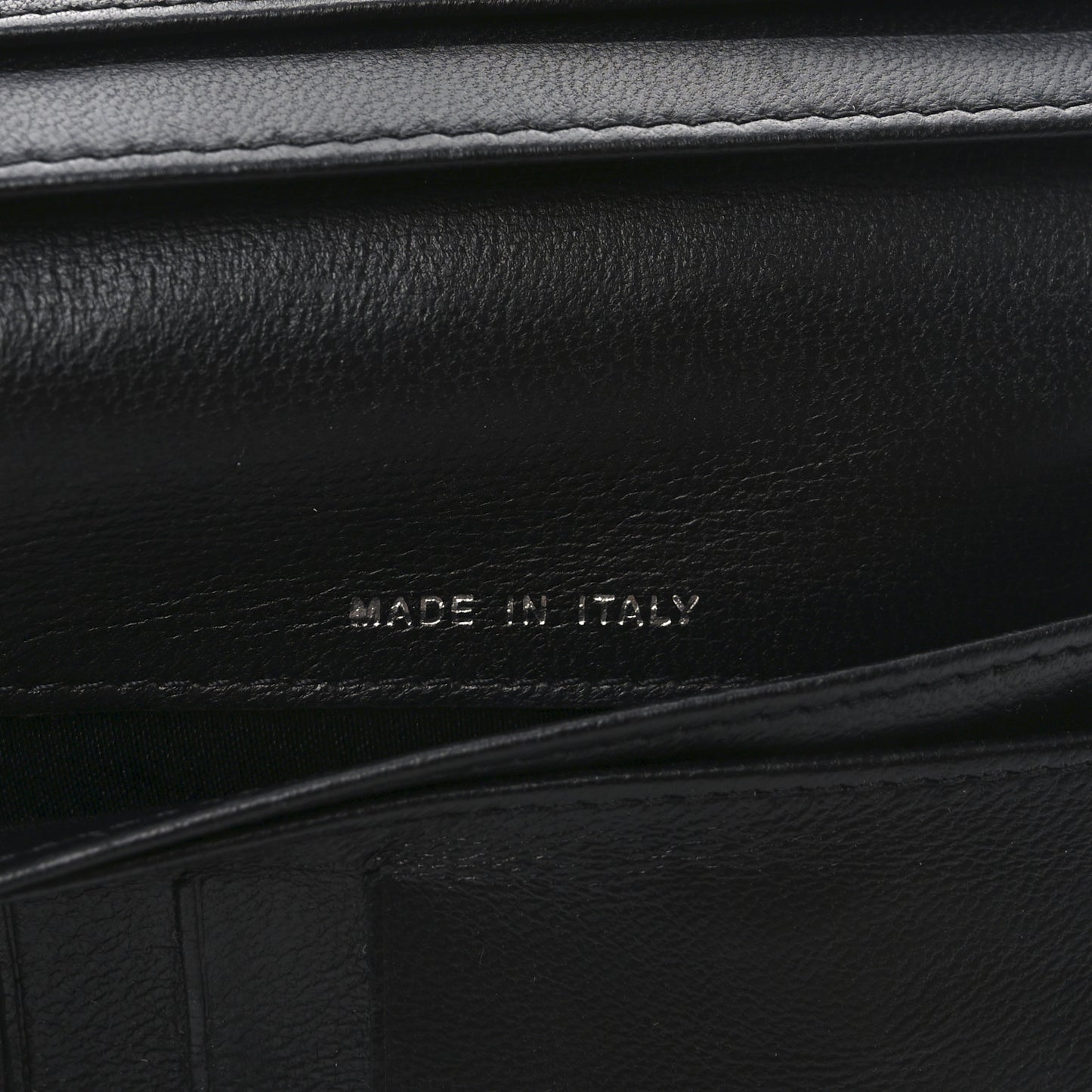 Crinkled Patent Quilted Zipped Pocket Wallet Black