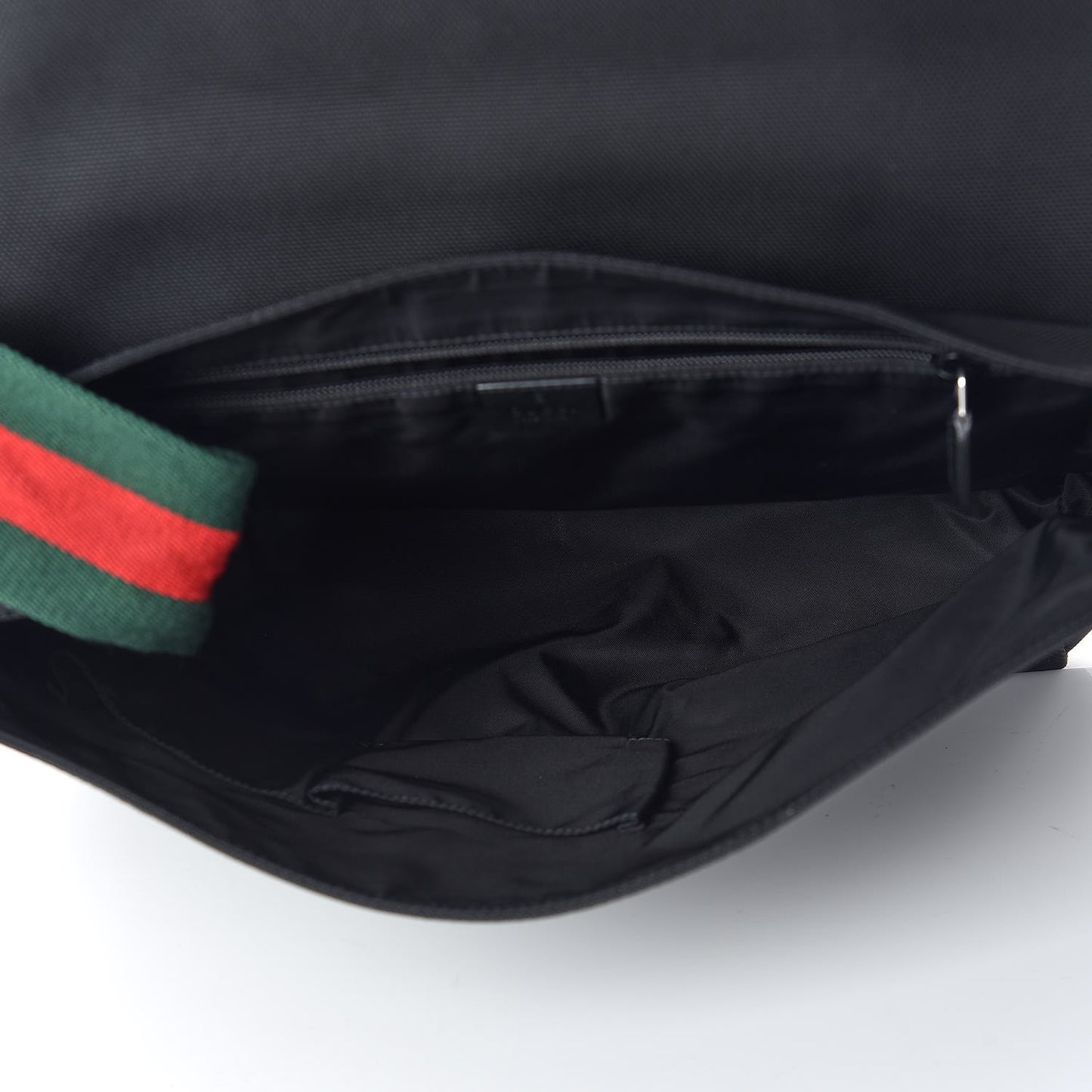 Techno Canvas Web Large Flap Messenger Bag Black