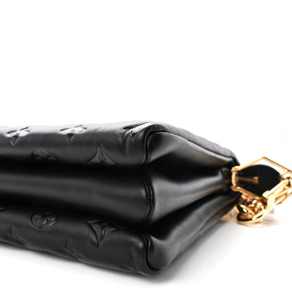 Louis Vuitton Lambskin Embossed Monogram Coussin MM Black 9 of 10