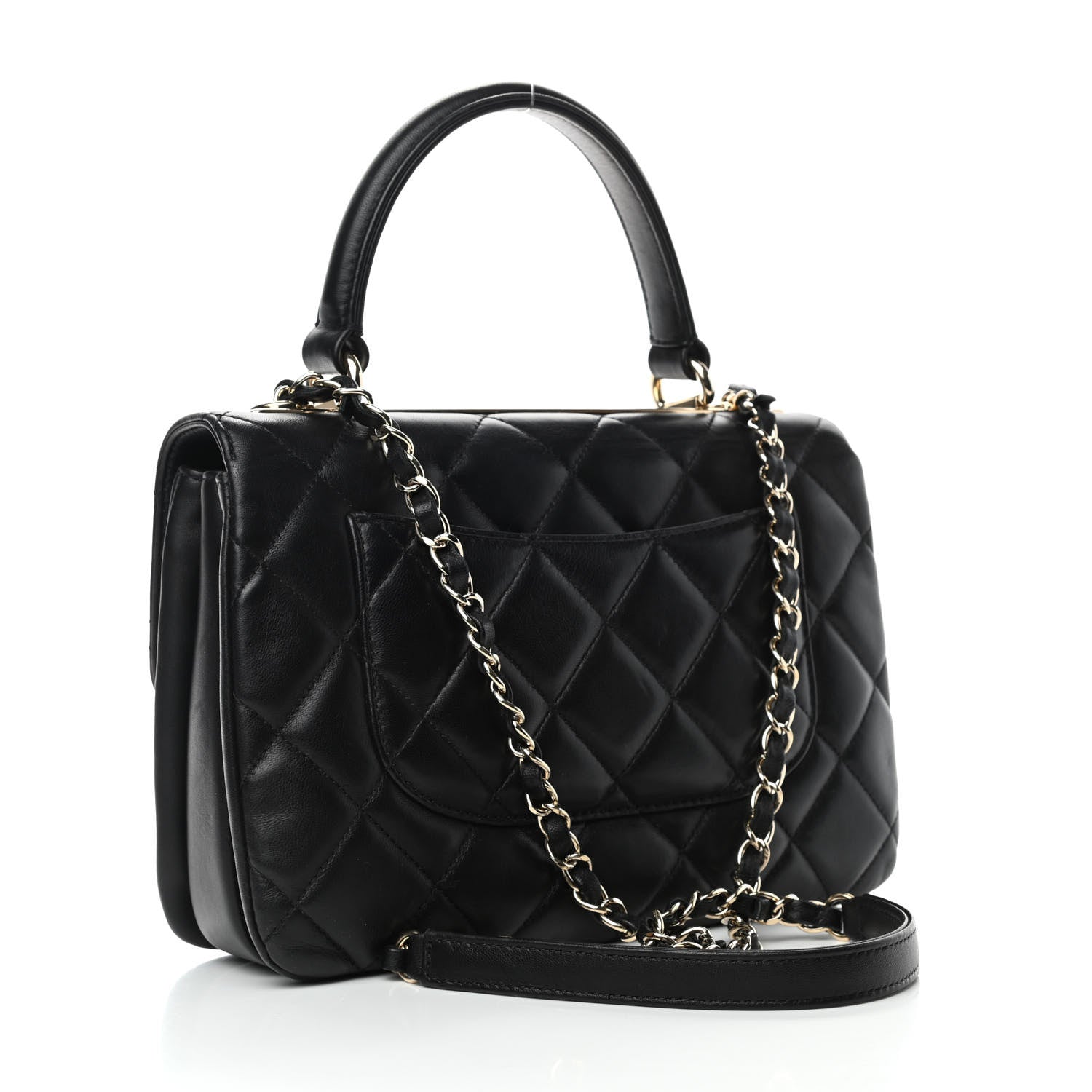 Chanel Lambskin Quilted Small Trendy CC Dual Handle Flap Bag Black 3 of 11