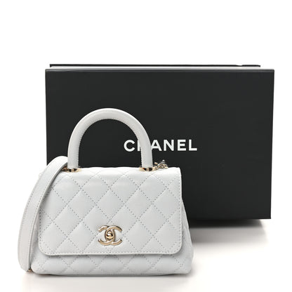 Chanel Caviar Quilted Extra Mini Coco Handle Flap Light Blue 11 of 11