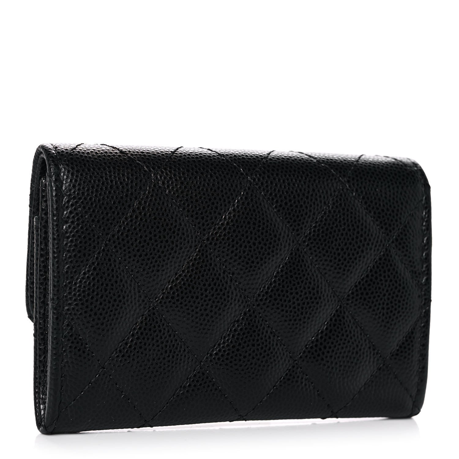 Chanel Caviar Quilted Crystal CC Flap Card Holder Black 3 of 11
