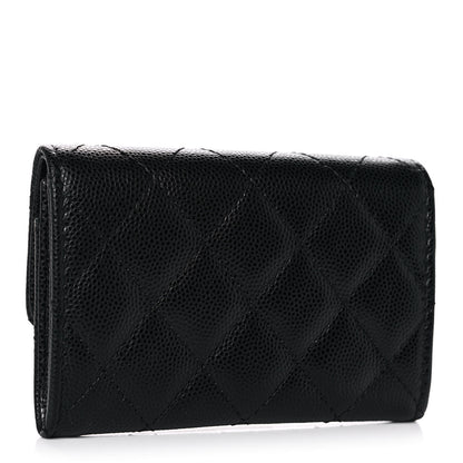 Chanel Caviar Quilted Crystal CC Flap Card Holder Black 3 of 11