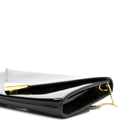 Prada Vernice Metal Triangle Logo Clutch Black 9 of 13