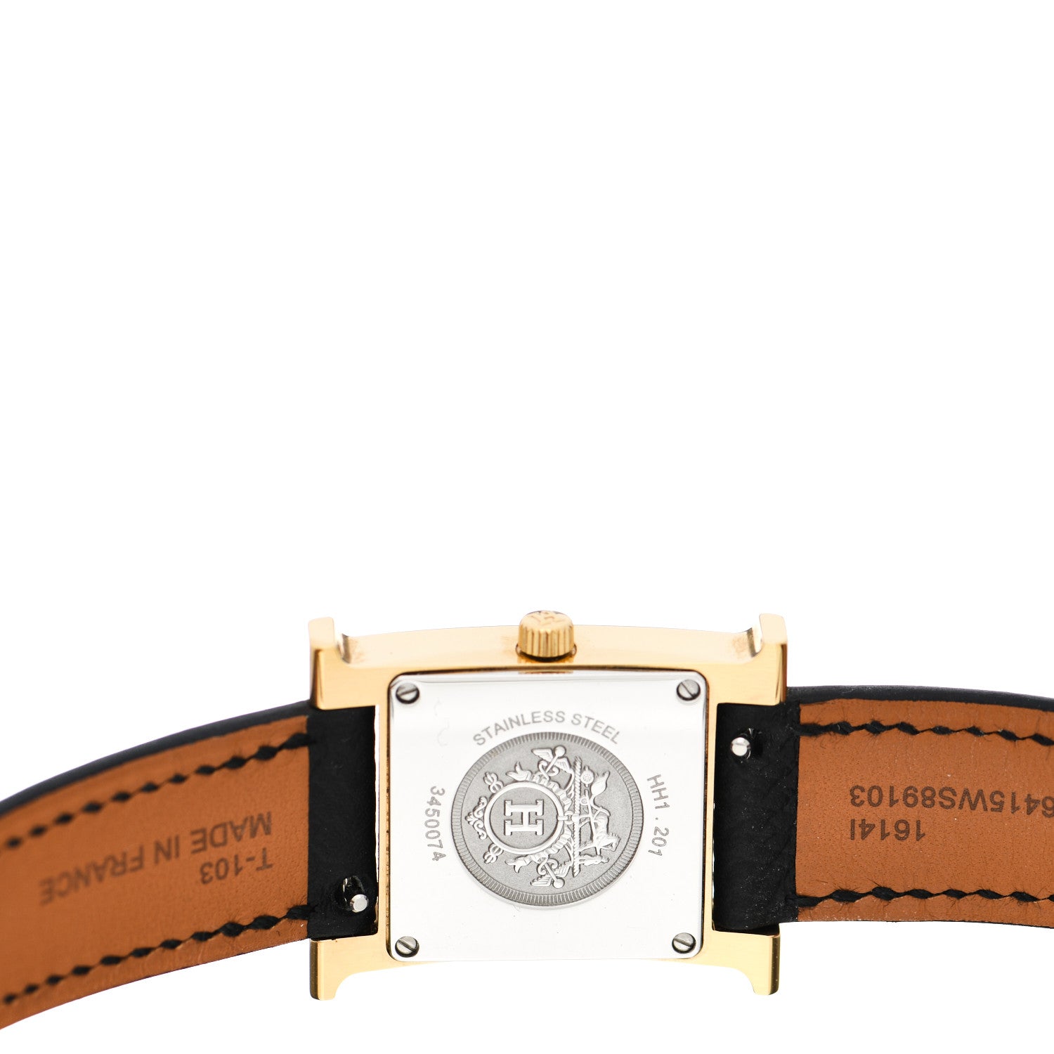 Hermes Stainless Steel Epsom 21mm Heure H Hour Quartz Watch Noir 4 of 6