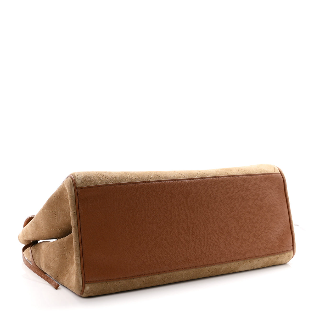 Chanel Grained Calfskin Suede Large Urban Essentials Shopping Bag Dark Beige Camel 4 of 11