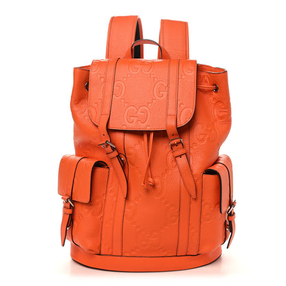 Gucci Piuma Calfskin Jumbo GG Embossed Double Buckle Backpack Good Orange 1 of 9