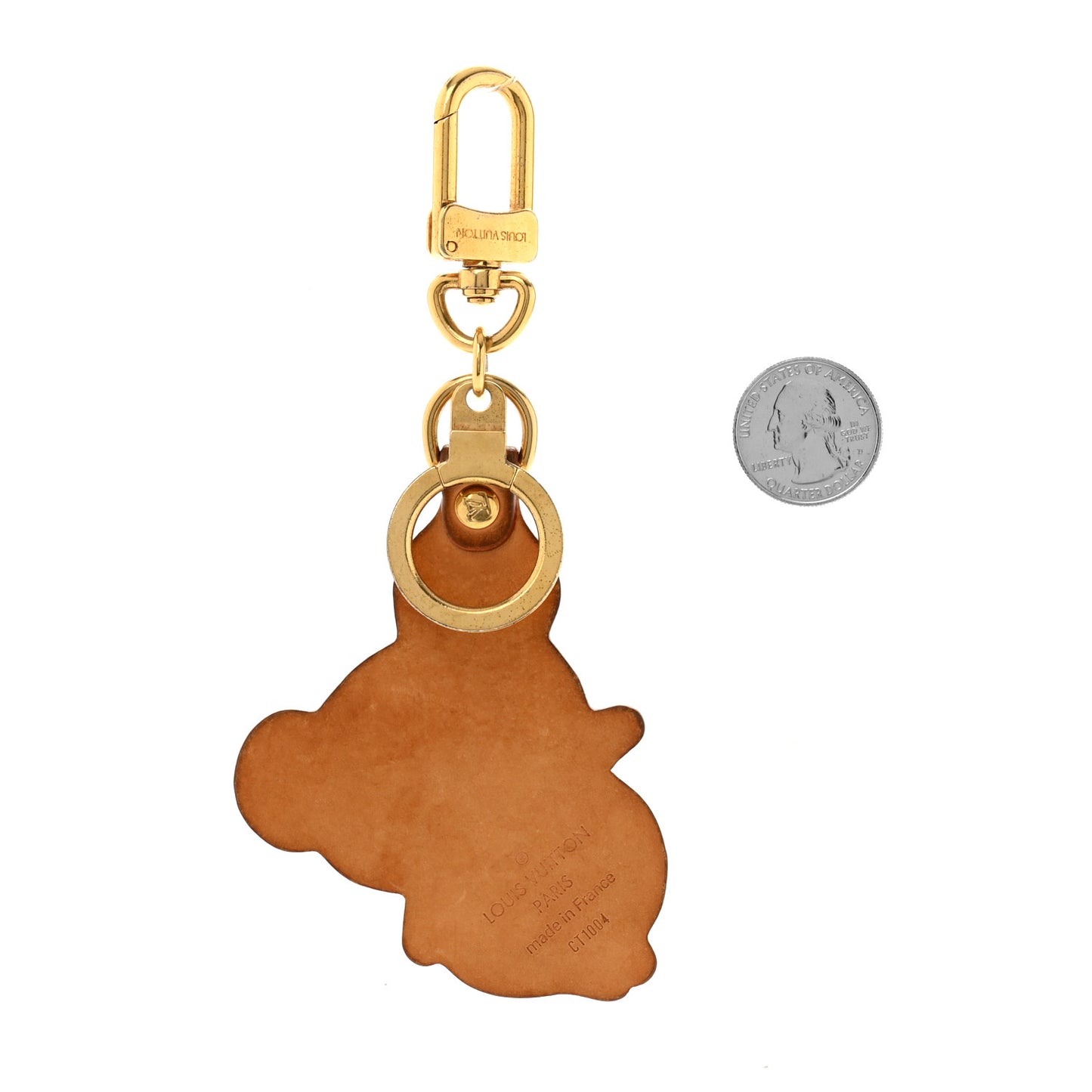 Vachetta Monogram Panda Key Ring Bag Charm
