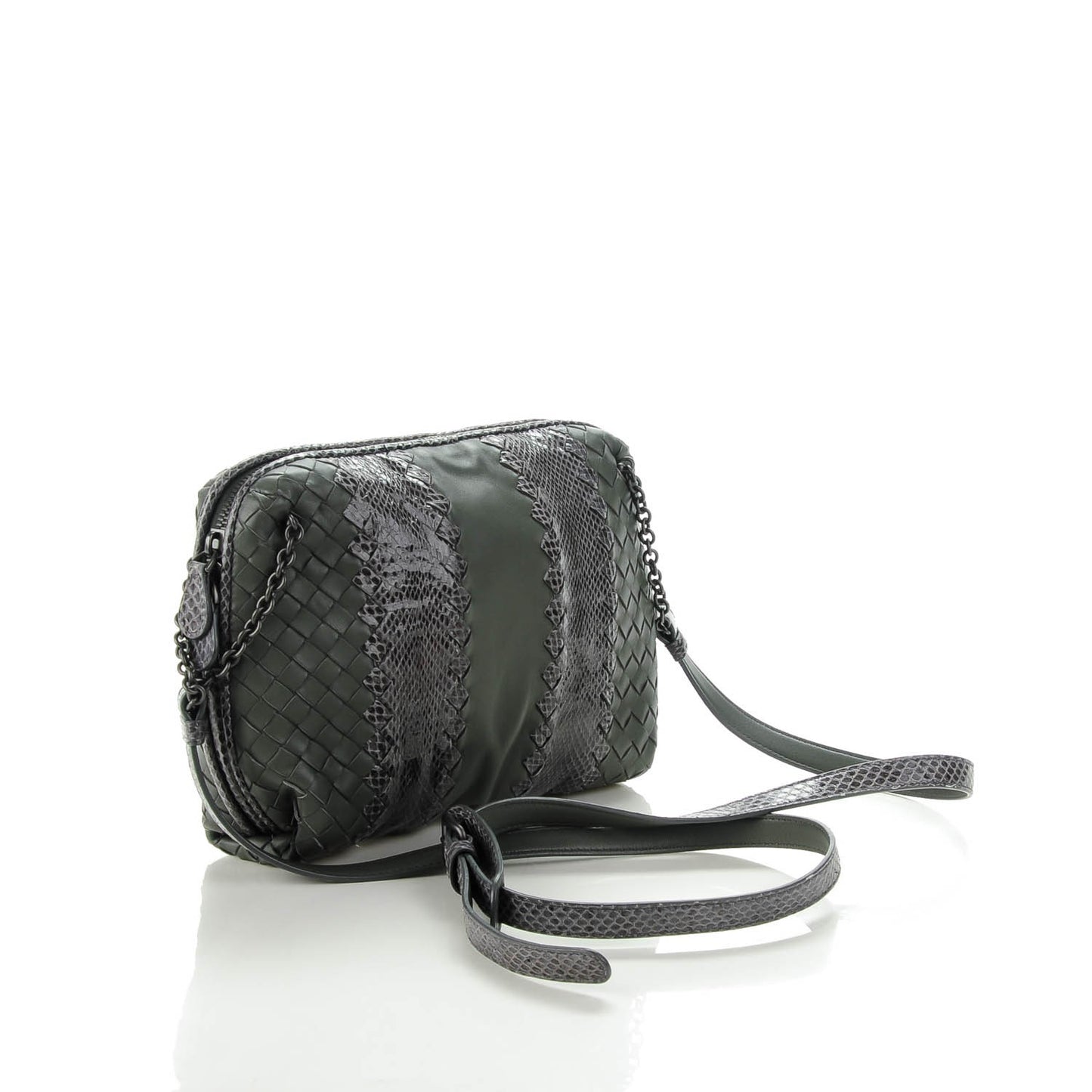 Nappa Intrecciato Ayers Crossbody Messenger New Light Grey
