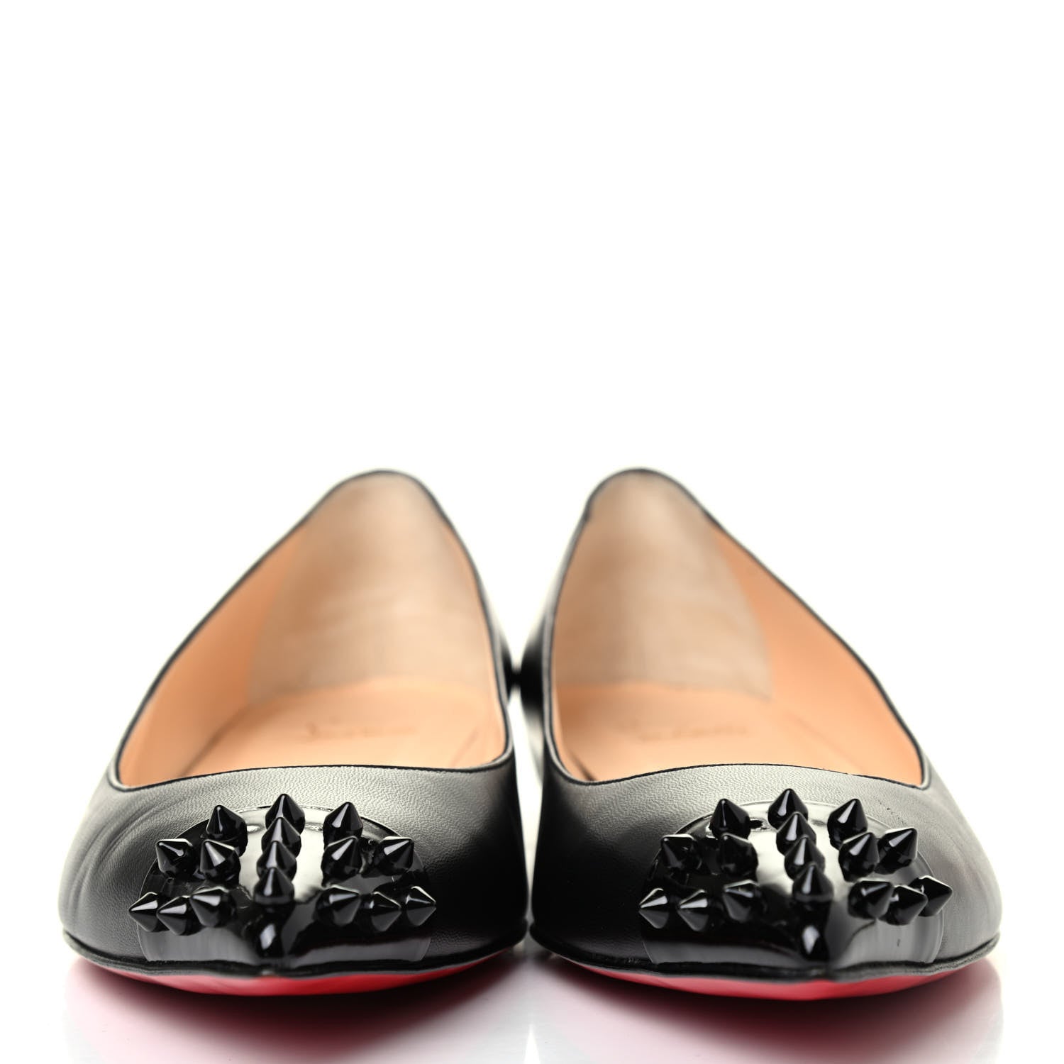 Christian Louboutin Kid Patent Geo Spike Flats 40.5 Black 2 of 4
