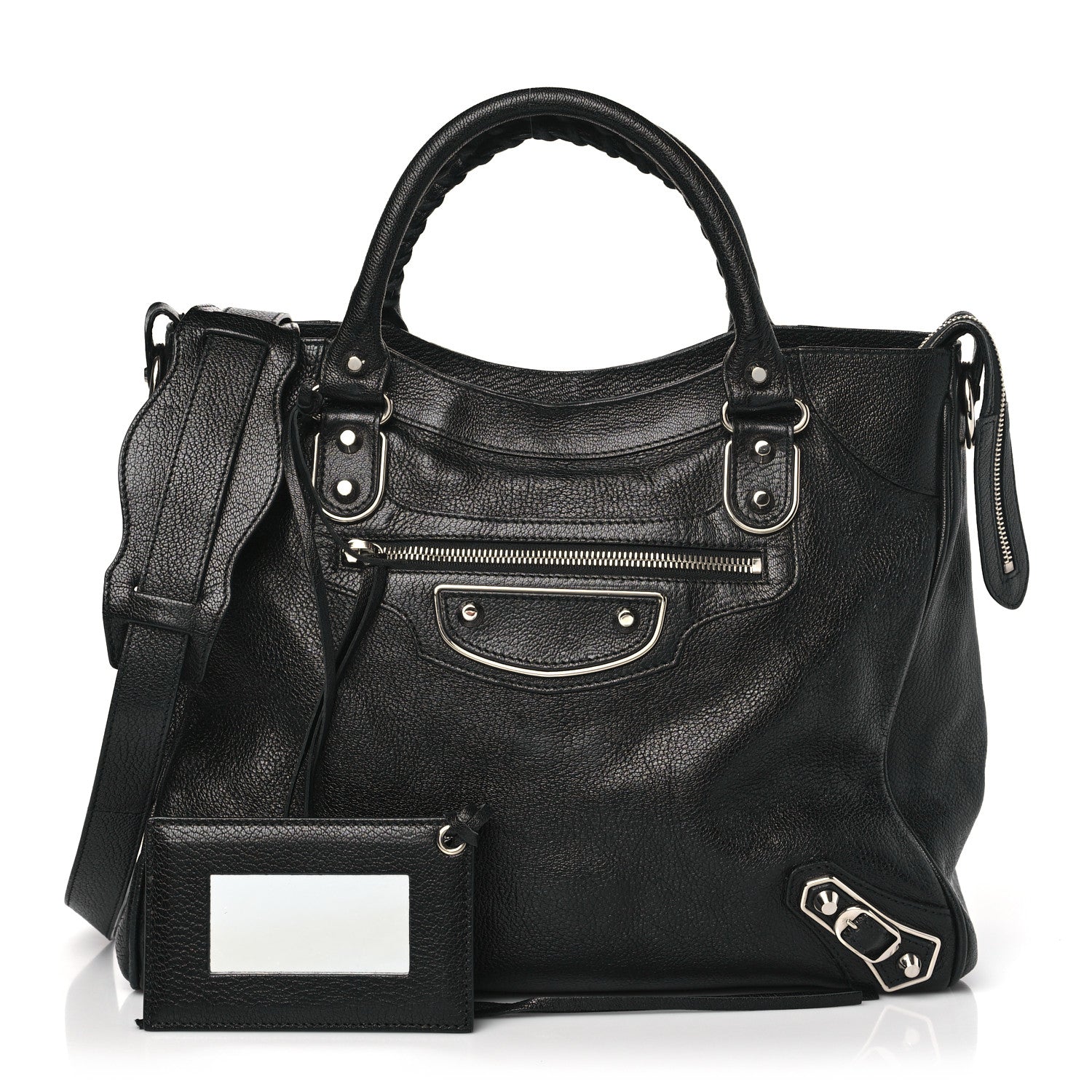 Balenciaga Chevre Silver Metallic Edge Hardware Velo Black 1 of 10