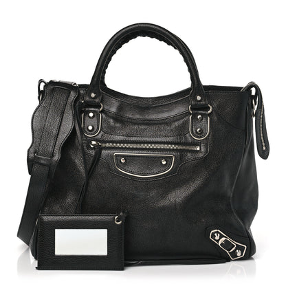 Balenciaga Chevre Silver Metallic Edge Hardware Velo Black 1 of 10