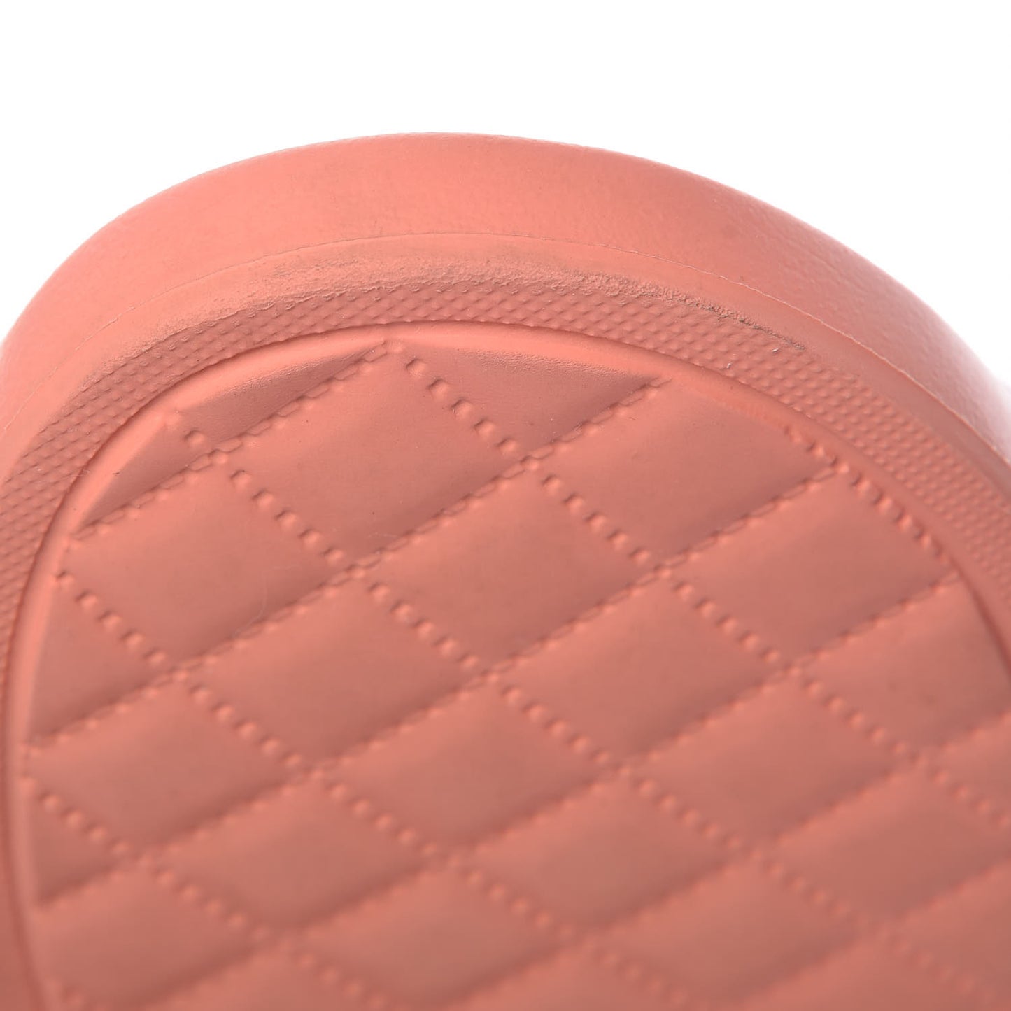Rubber CC Flat Slide Sandals 37 Orange Pink
