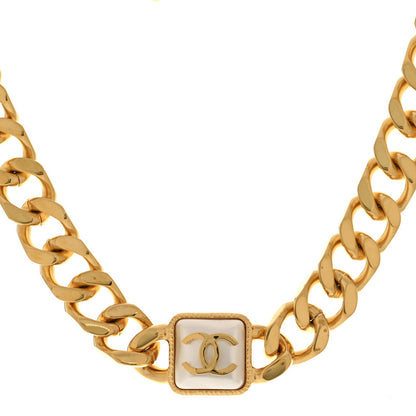 Chanel Pearl CC Chain Link Choker Necklace Gold 1 of 7