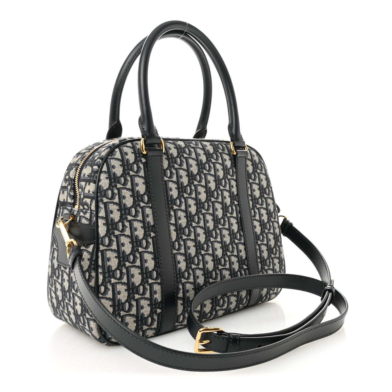 Christian Dior Oblique Large D-Vibe Bowling Bag Navy 3 of 10