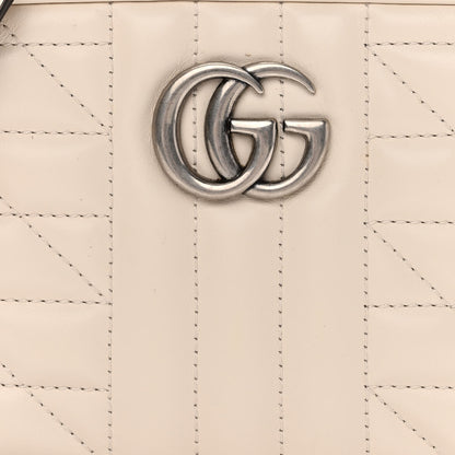 Gucci Calfskin Matelasse Aria Mini GG Marmont Chain Shoulder Bag Mystic White 8 of 10