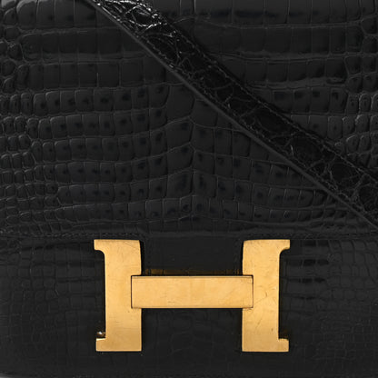 Hermes Shiny Porosus Crocodile Constance 23 Black 7 of 13