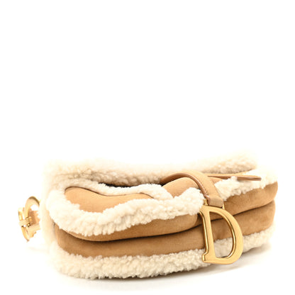 Christian Dior Shearling Saddle Bag Camel 4 of 10