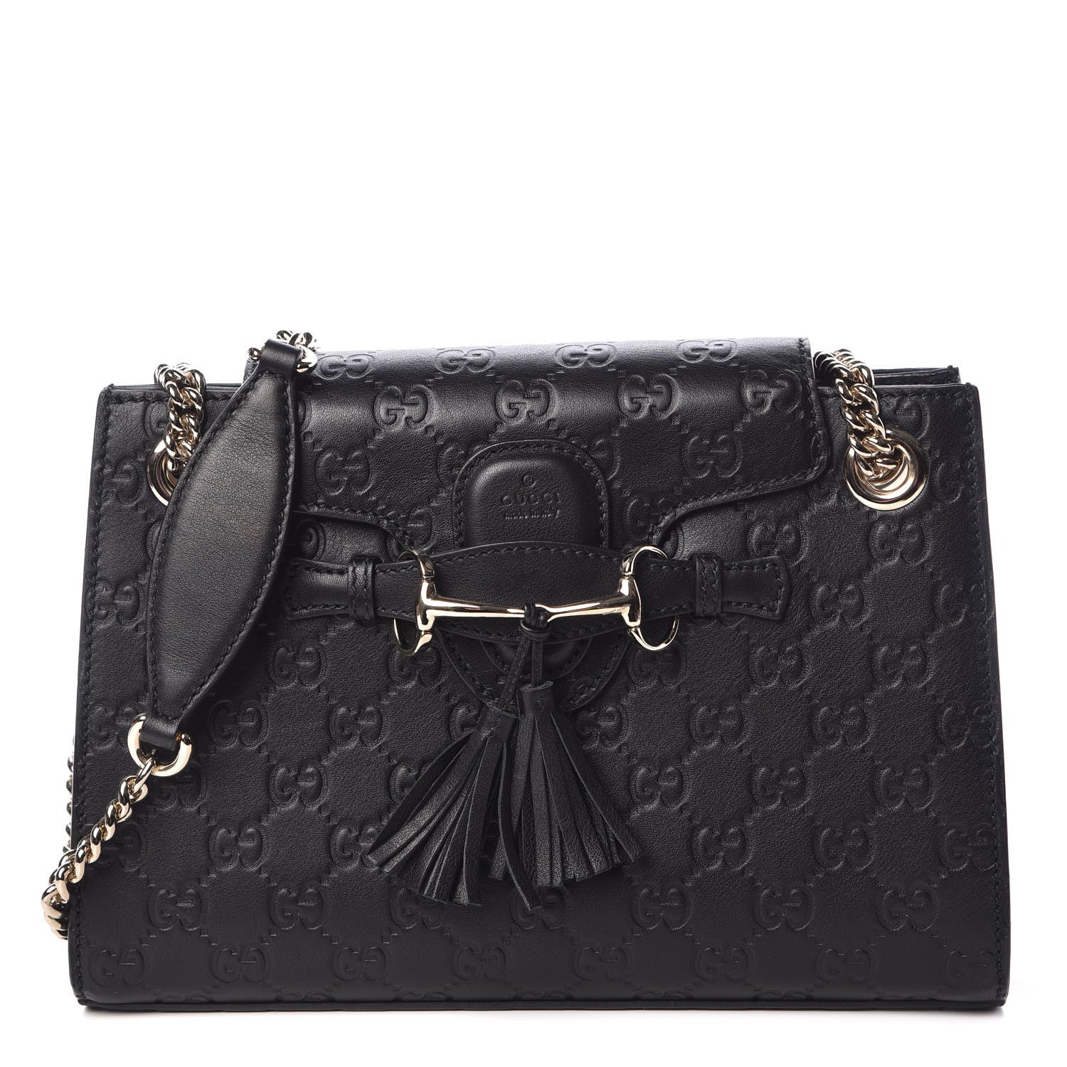 Gucci Guccissima Small Emily Shoulder Bag Black 1 of 11