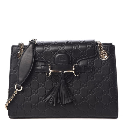 Gucci Guccissima Small Emily Shoulder Bag Black 1 of 11