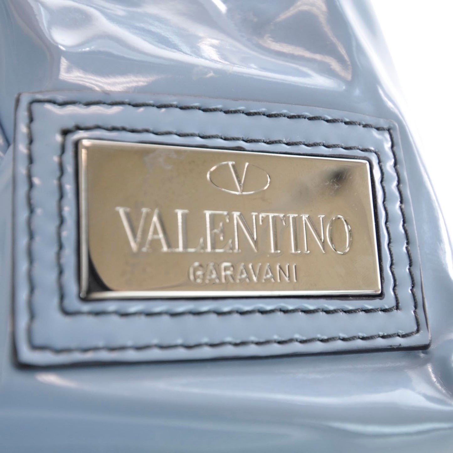 Patent Lacca Bow Tote Blue