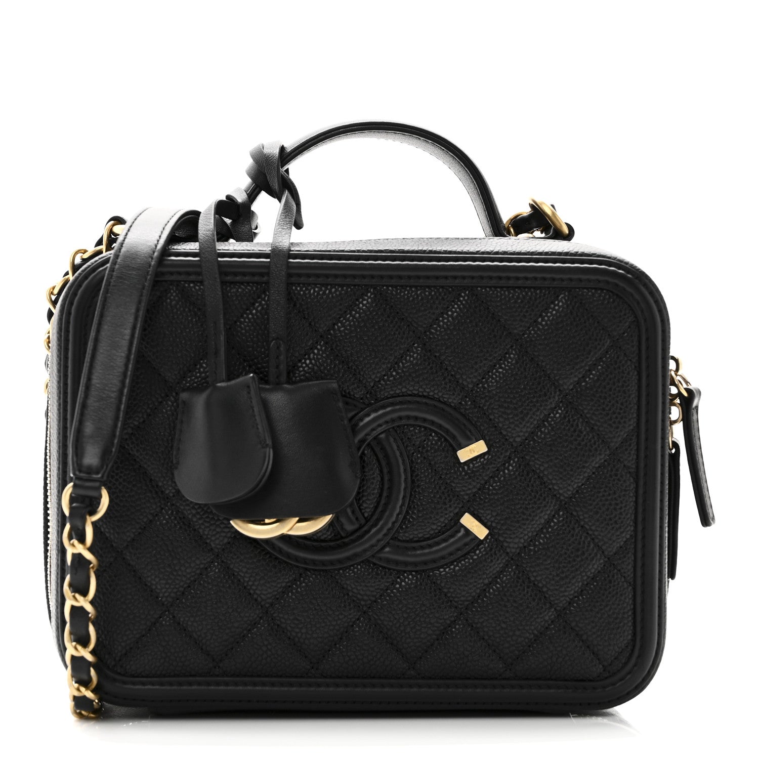 Chanel Caviar Quilted Medium CC Filigree Vanity Case Black 1 of 11