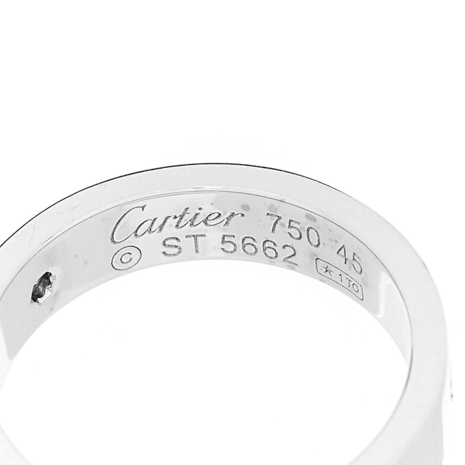 Cartier 18K White Gold Diamond 4mm LOVE Wedding Band Ring 45 3.25 4 of 4