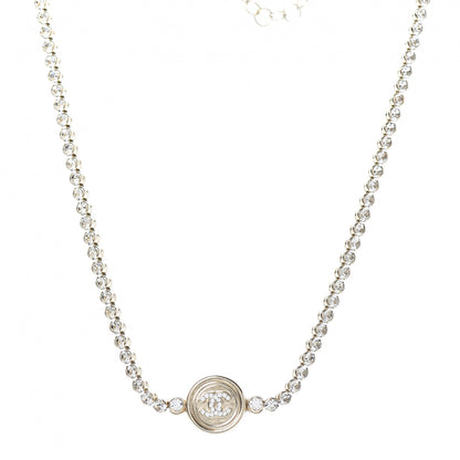 Chanel Crystal CC Chain Short Necklace Gold 1 of 5