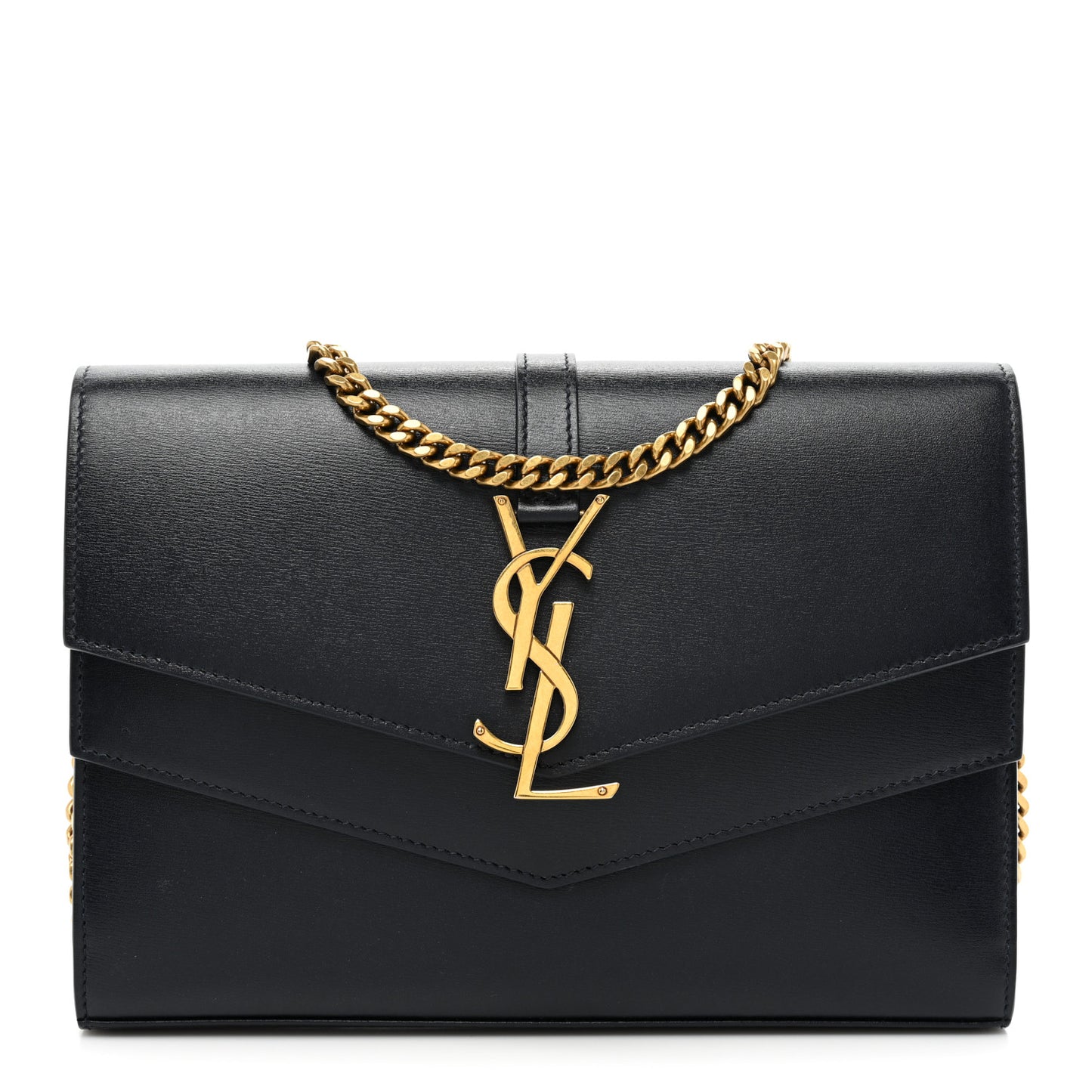 Smooth Calfskin Monogram Sulpice Chain Wallet Navy