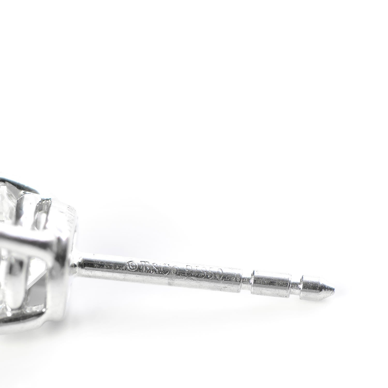 Tiffany Platinum Diamond 1.51ctw Solitaire Earrings 4 of 5