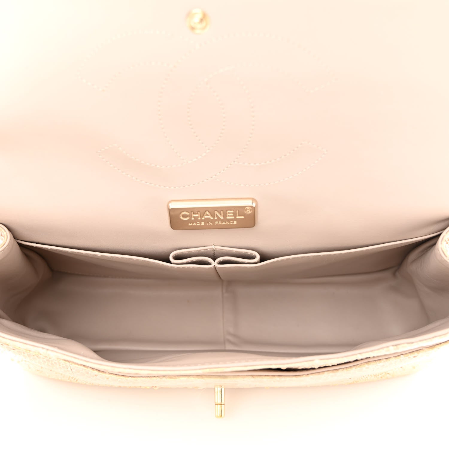 Chanel Metallic Snakeskin Jumbo Double Flap Gold 5 of 12