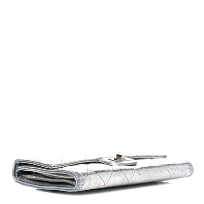Chanel Metallic Aged Calfskin Quilted Reissue Long Flap Wallet Light Silver 3 of 15