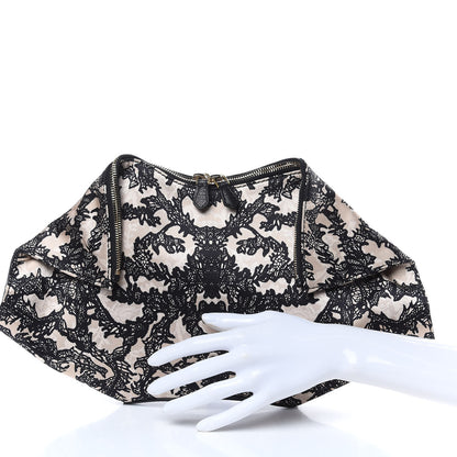 Alexander McQueen Silk De Manta Lace Print Clutch 2 of 11