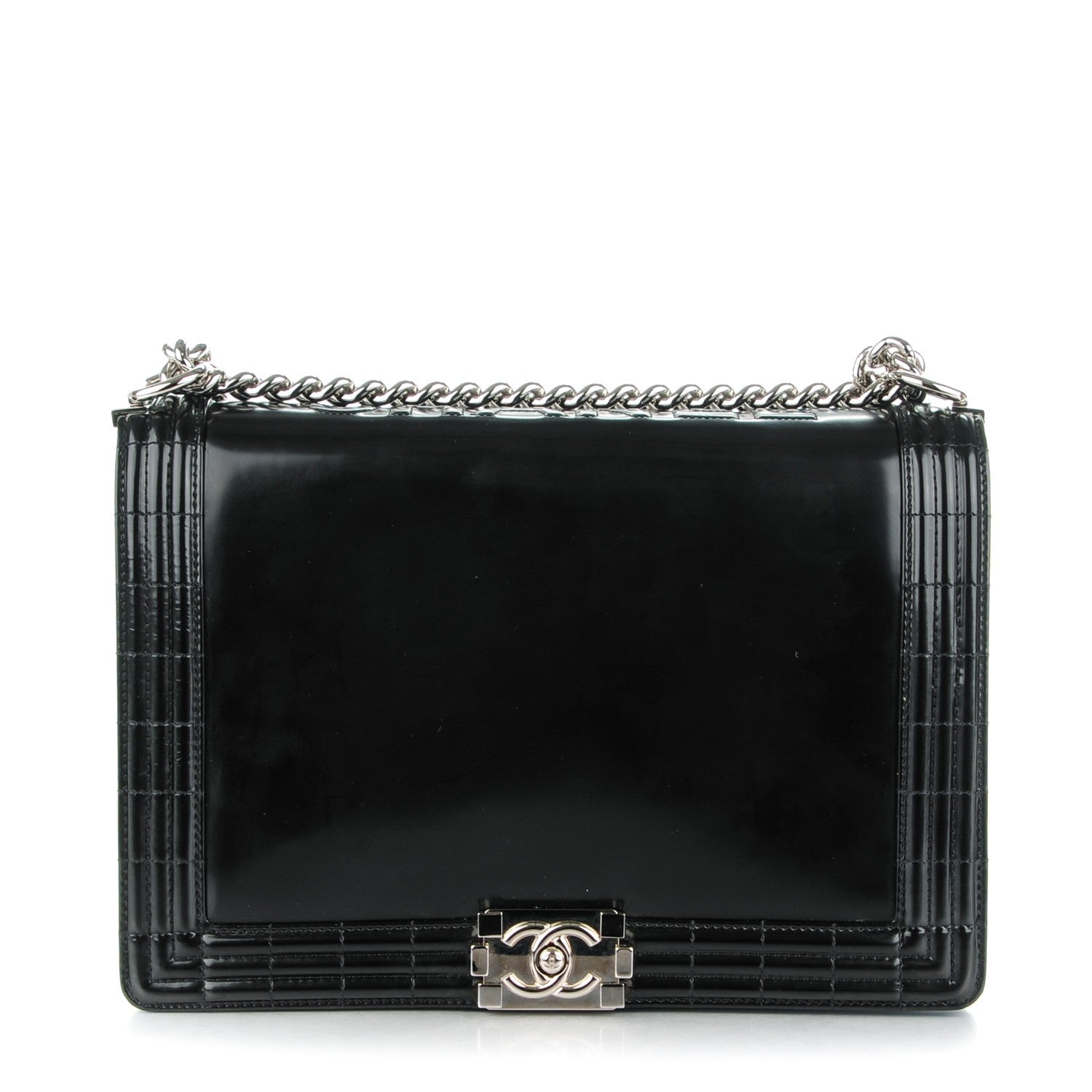 Chanel Glazed Calfskin Large Boy Flap Black 1 of 8