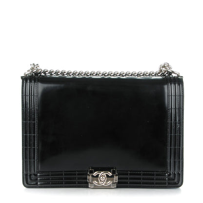 Chanel Glazed Calfskin Large Boy Flap Black 1 of 8