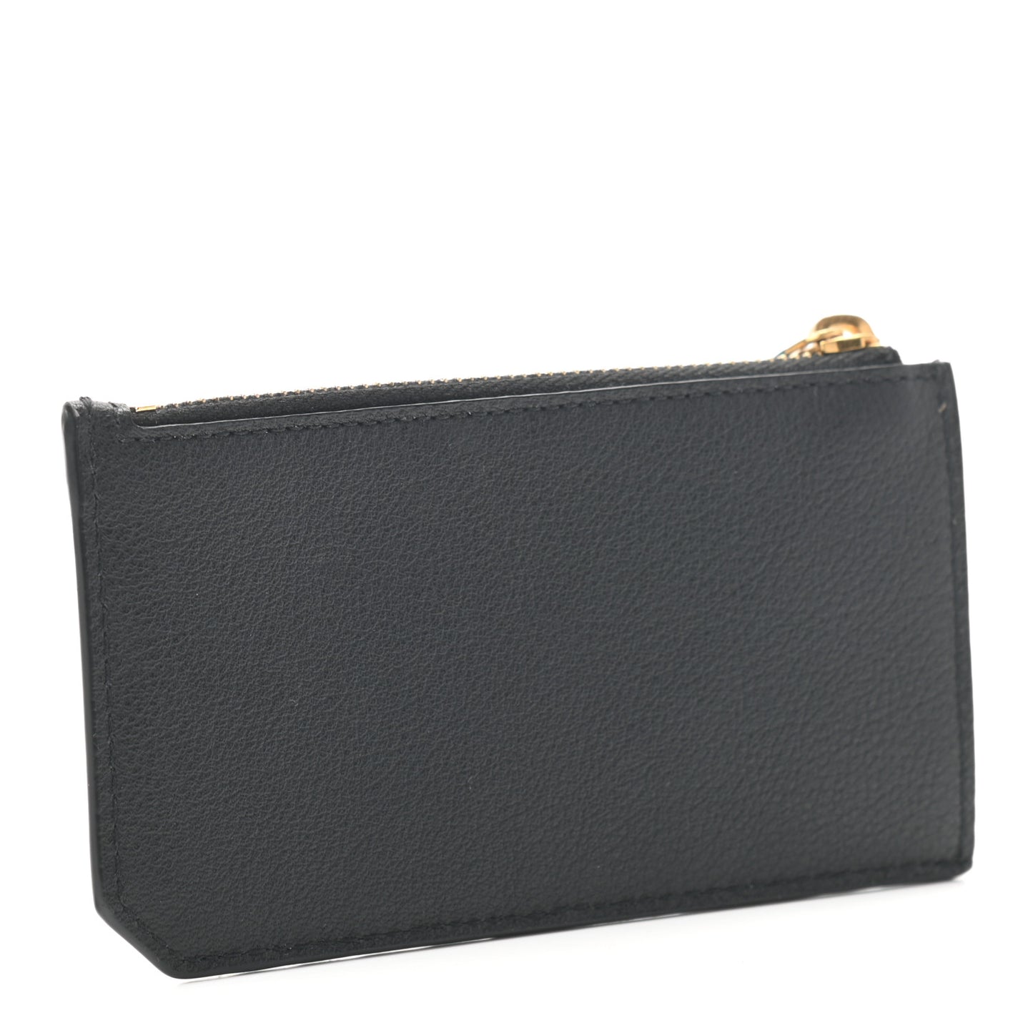 Grained Calfskin Monogram 5 Fragments Zip Pouch Card Holder Black
