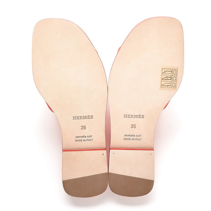 Hermes Epsom Oran Sandals 35 Rouge 4 of 7
