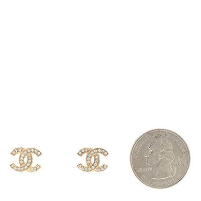 Chanel Crystal CC Earrings Gold 2 of 4