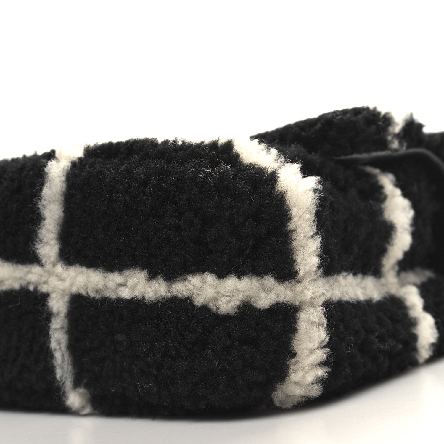 Chanel Shearling Lambskin Large Fluffy Tartan Single Flap Black White 11 of 11