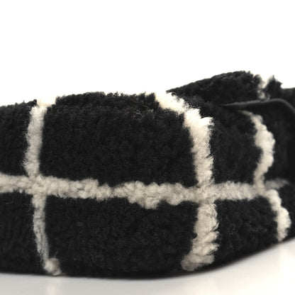 Chanel Shearling Lambskin Large Fluffy Tartan Single Flap Black White 11 of 11