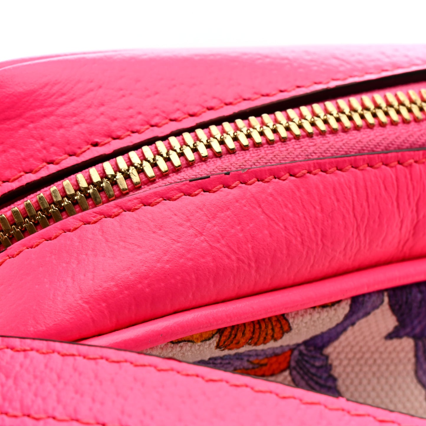 Canvas Flora Floral Shoulder Bag White Fuchsia Fluo